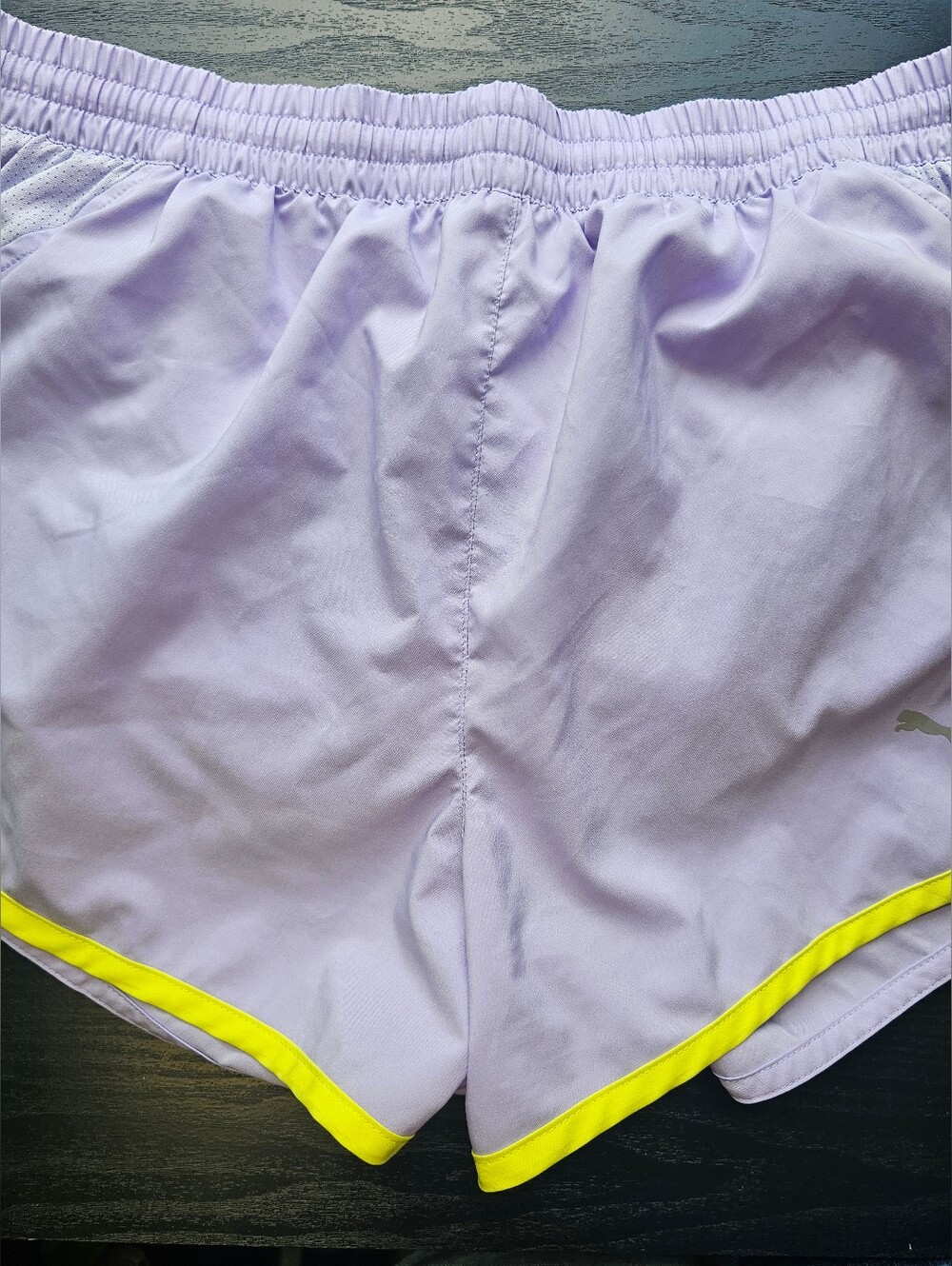 Puma Lavender Athletic Dri Cell Running Shorts with Yellow Trim Women's L - Picture 4 of 11